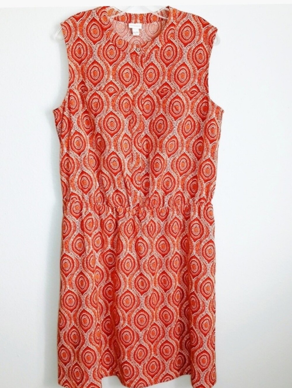 Merona Orange Geometric Sleevless Dress Size XL Pull On